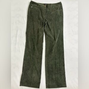 🏆Zac & Rachel Corduroy Pants Women’s 12 Forest Green Bootcut Cozy Winter Holiday